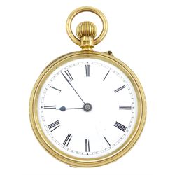 Victorian 18ct gold open face keyless le