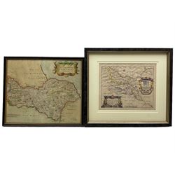 Robert Morden (British c.1650-1703): 'The North Riding of Yorkshire', 18th/19th century engraved map with later hand-colour 35cm x 41cm;
Richard Blome (British 1635-1705): 'A Map of Richmondshire', 18th century engraved map with later hand-colour 25cm x 31cm (2)