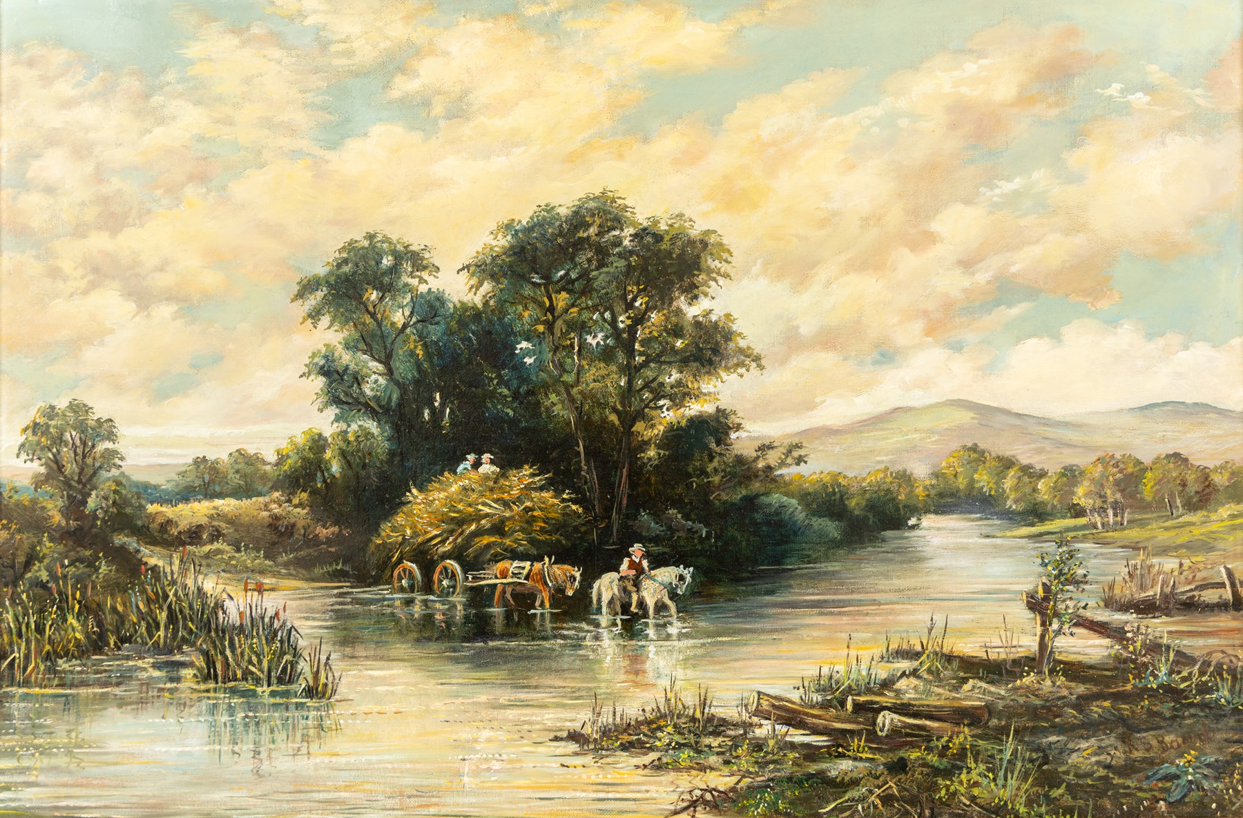 Richard Sebastian Bond (British 1808-1886): 'The Vale of Penmachno' - North Wales, oil on canvas signed, titled and dated 1881 verso 40cm x 60cm