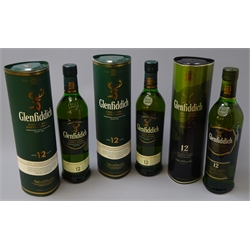  Glenfiddich Single Malt Scotch Whisky, 12 years old, 70cl, 40%proof, in cartons 3btls  