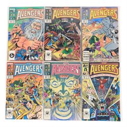 Forty-eight Marvel Bronze/Modern Age 'The Avengers' comic books, spanning years 1985-1990, comprising a continuous run of issues #261-#305 and issues #308, #309, #312 and #326