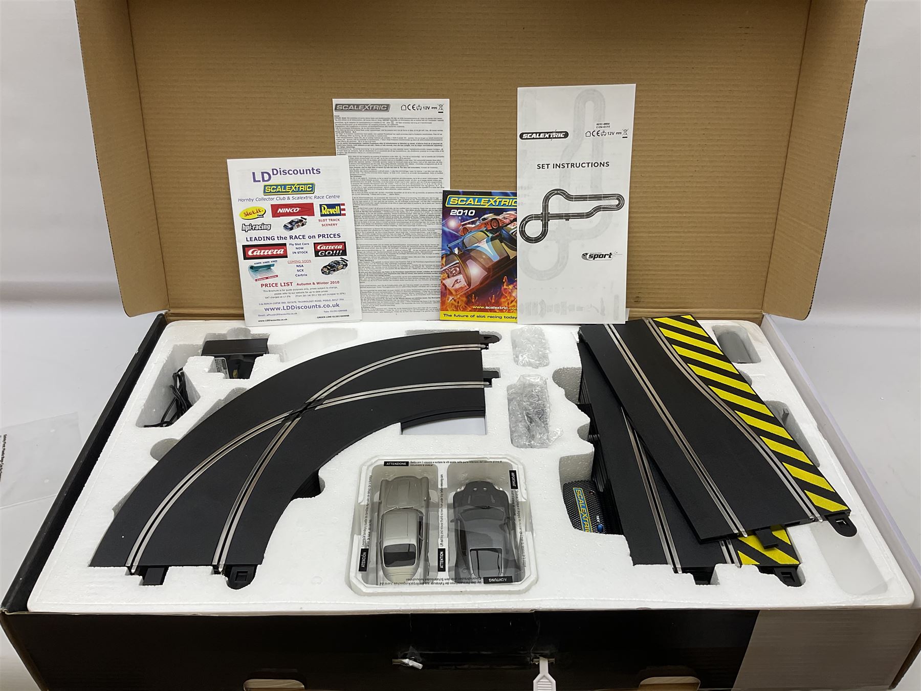 Scalextric James Bond 007 set, c1254 with Aston Martin DB5 Goldfinger car and Aston Martin DBS Casino Royale car, in original box