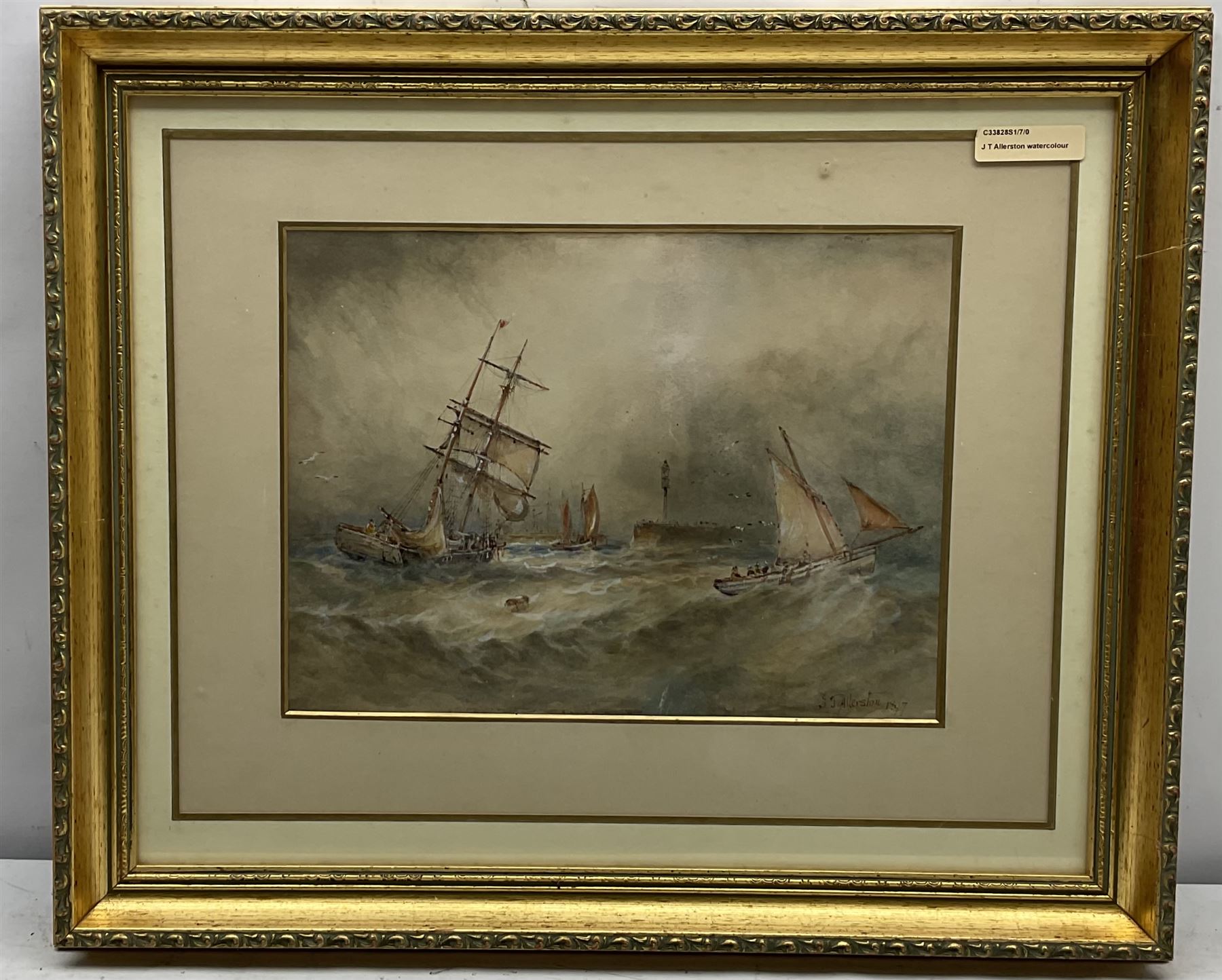 John Taylor Allerston (British 1828-1914): Returning to Bridlington Harbour, watercolour signed and dated 1897, 25cm x 34cm 
