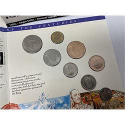 Great British and World coins, including small number of pre 1920 silver coins, pre-decimal coinage, commemorative crowns, Britain's first decimal coins sets in blue wallets, Swiss francs etc