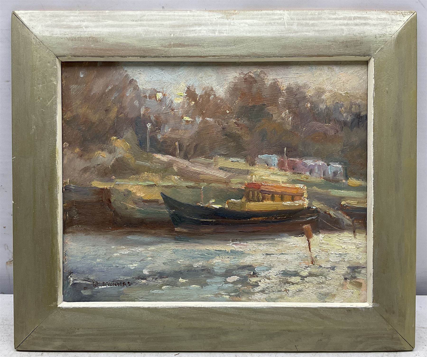 Michelle Saunders (British 1963-): Up River Esk, oil on board signed 20cm x 25cm