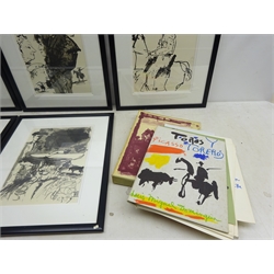  After Pablo Picasso (Spanish 1881-1973): 'Toros y Toreros', five  lithographs pub. Luis Miguel Dominguin 1961, 36cm x 26cm  (5) (with book boards and folio)  