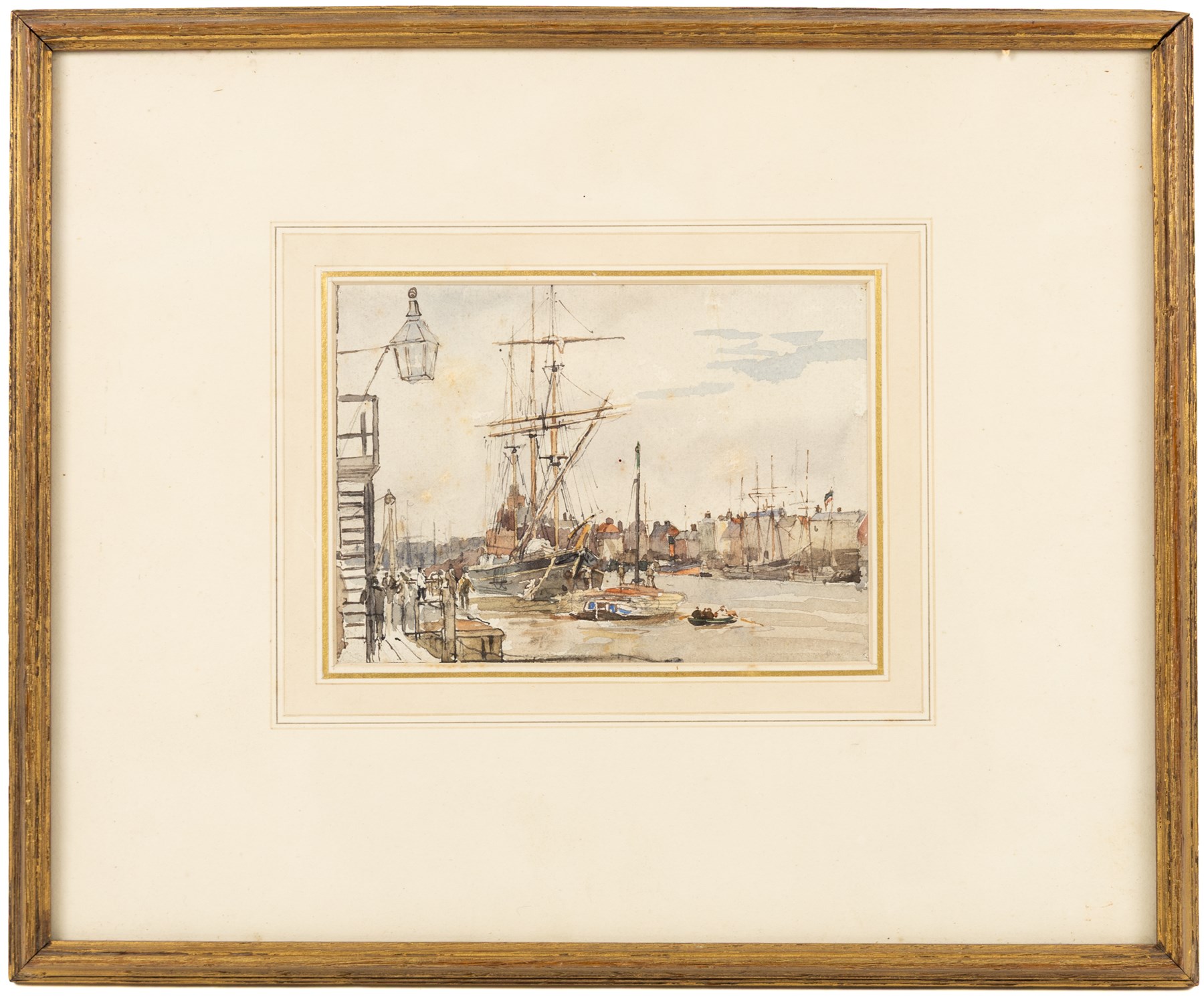 William Thomas Martin Hawksworth (British 1853-1935): 'Yarmouth', watercolour unsigned, titled and with Thos. Agnew & Sons label verso 12cm x 17.5cm