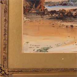 Frank Henry Mason (Staithes Group 1875-1965): Scarborough from Cornelian Bay & Sailing Vessels off the Scarborough Coast, pair watercolours signed 23cm x 34cm (2)