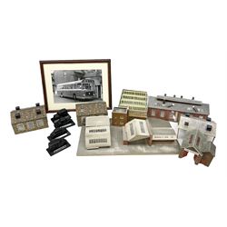Quantity of model houses, framed print, coal E & J Mining Memories Morris Minor figures etc