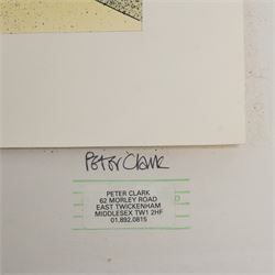 Peter Clark (British 1944-): 'Ghetto Blaster' & 'Foxy Lady', pair of original mixed media ink and watercolour poster prototypes signed, c.1985, 50cm x 34cm (unframed) (2)
Notes: Peter Clark is a British artist best known for his collages, but he began his career as an illustrator working for major UK publications like The Radio Times, BBC and major advertising campaigns. These posters, reflecting the bold colours and graphic style of pop art engage with 1980s music culture.
Provenance: direct from the family of the artist
