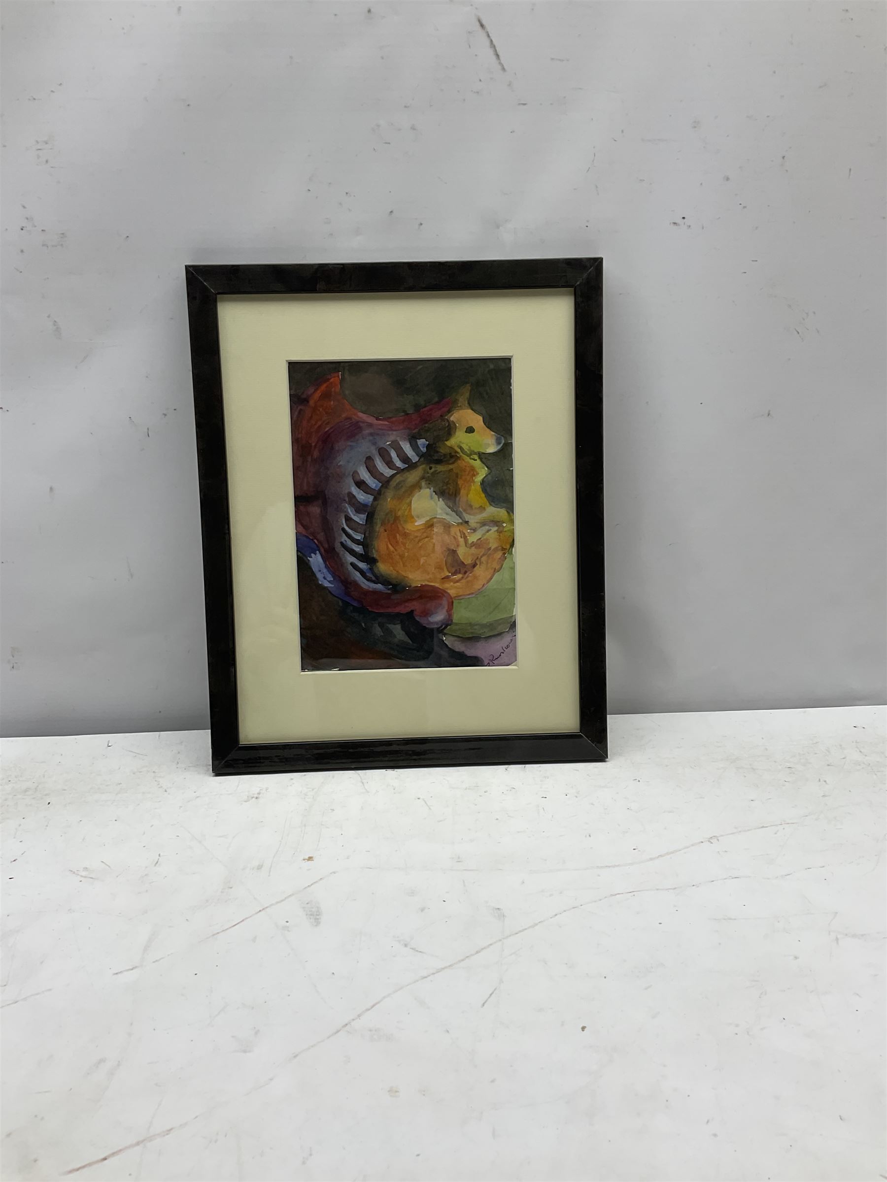 Zdzislaw Ruszkowski (Polish 1907-1991): Dog Seated, watercolour signed, inscribed and dated 1973 verso 22cm x 16cm 