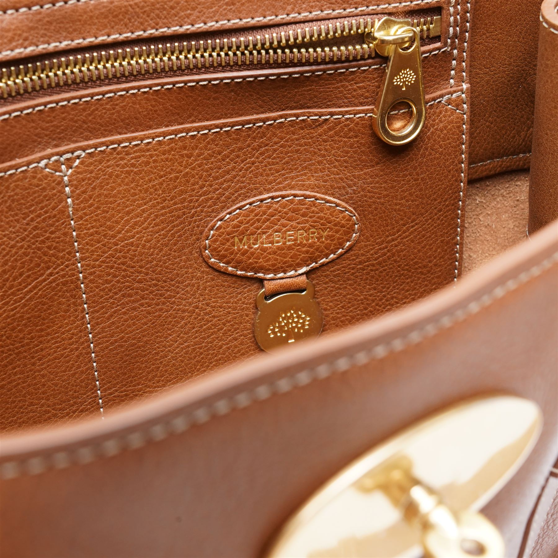 Mulberry - ‘Bayswater Heritage’ Classic Tote Bag, introduced in 2003, in oak NVT leather with signature gold tone Postman’s Lock closure and hardware, with rolled top handles, unused with original dust bag 
