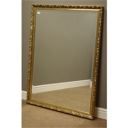  Large gilt framed bevelled edge wall mirror, 100cm x 130cm  