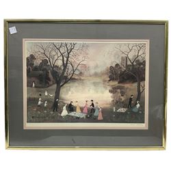 Helen Layfield Bradley (British 1900-1979): 'It was a Beautiful Place' and 'Our Picnic', two limited edition colour prints signed in pencil together with 'Miss Carter Came with Us' and 'Miss Carter Wore Pink', two books by Helen bradley max 47cm x 69cm (4)