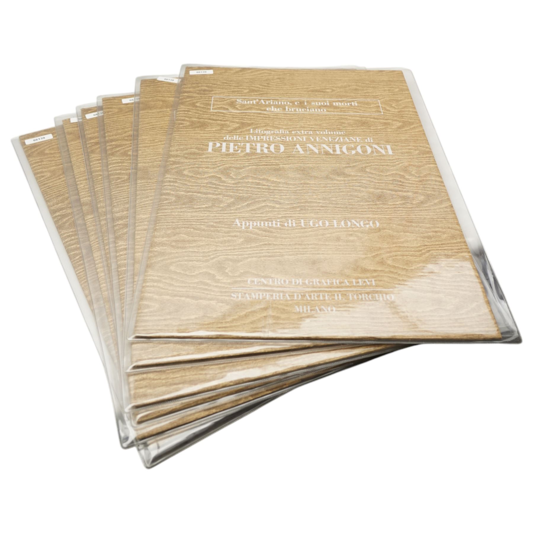 Pietro Annigoni OMRI (Italian 1910-1988): 'Venetian Impressions', set six monochrome lithographs on magnani paper signed and numbered in pencil with blindstamp, together with each original casing and text 50cm x 71cm (6) (unframed)