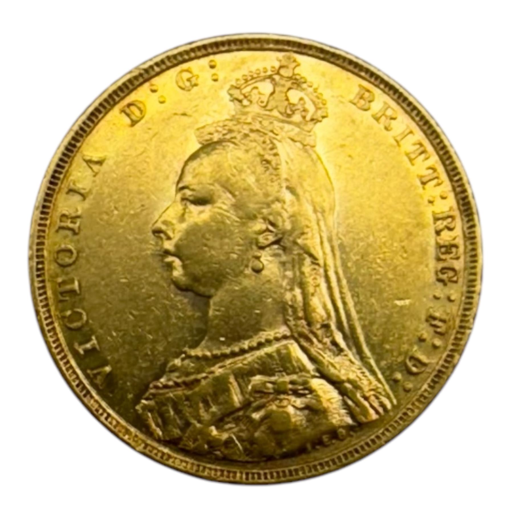 Queen Victoria 1891 gold full sovereign coin, Melbourne mint