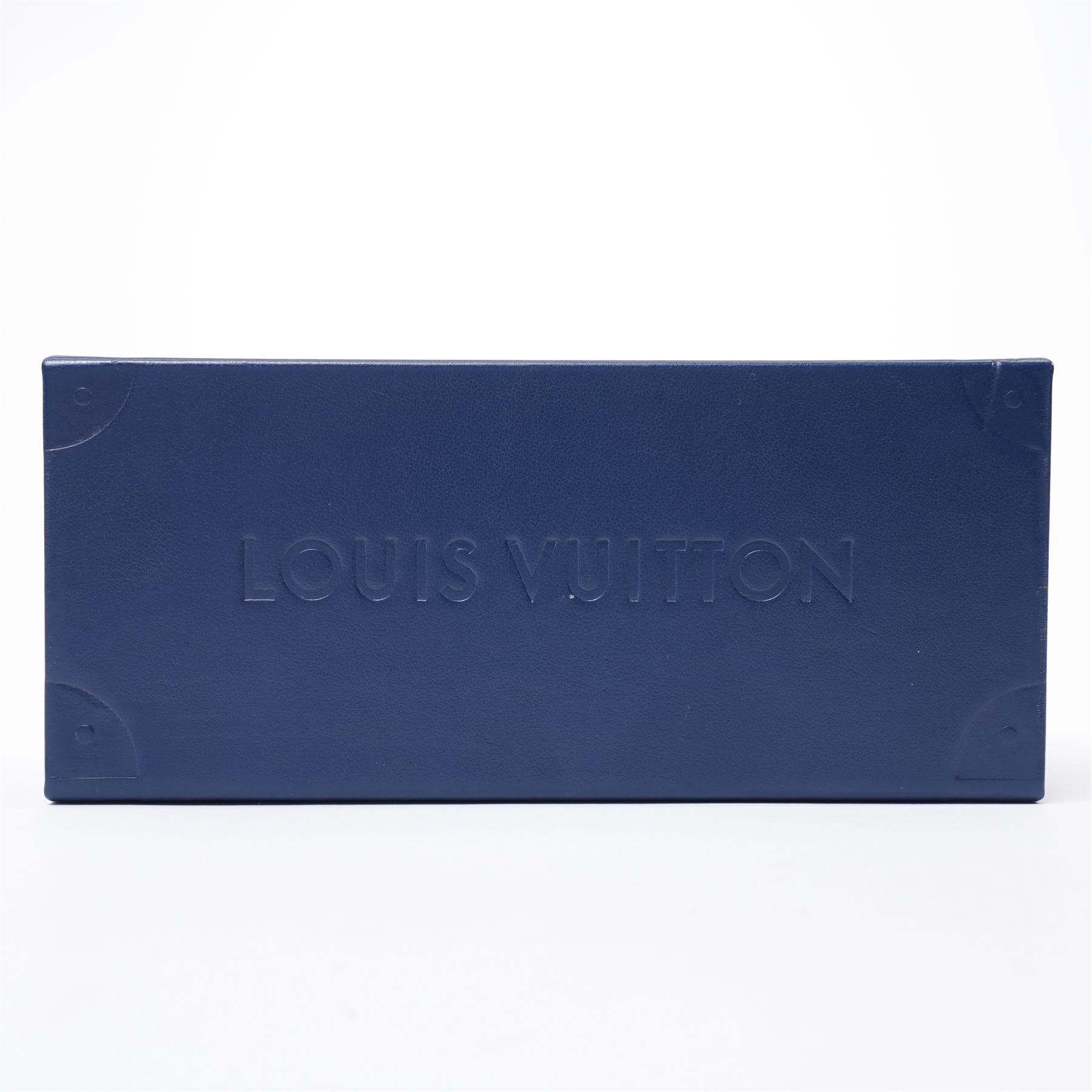 Louis Vuitton - pair of half-rim sunglasses, with gradient tinted lenses with pierced corners, silver and gold-tone frame, the temples signed ‘Louis Vuitton’, unused with original pouch, leather box, booklet and outer box