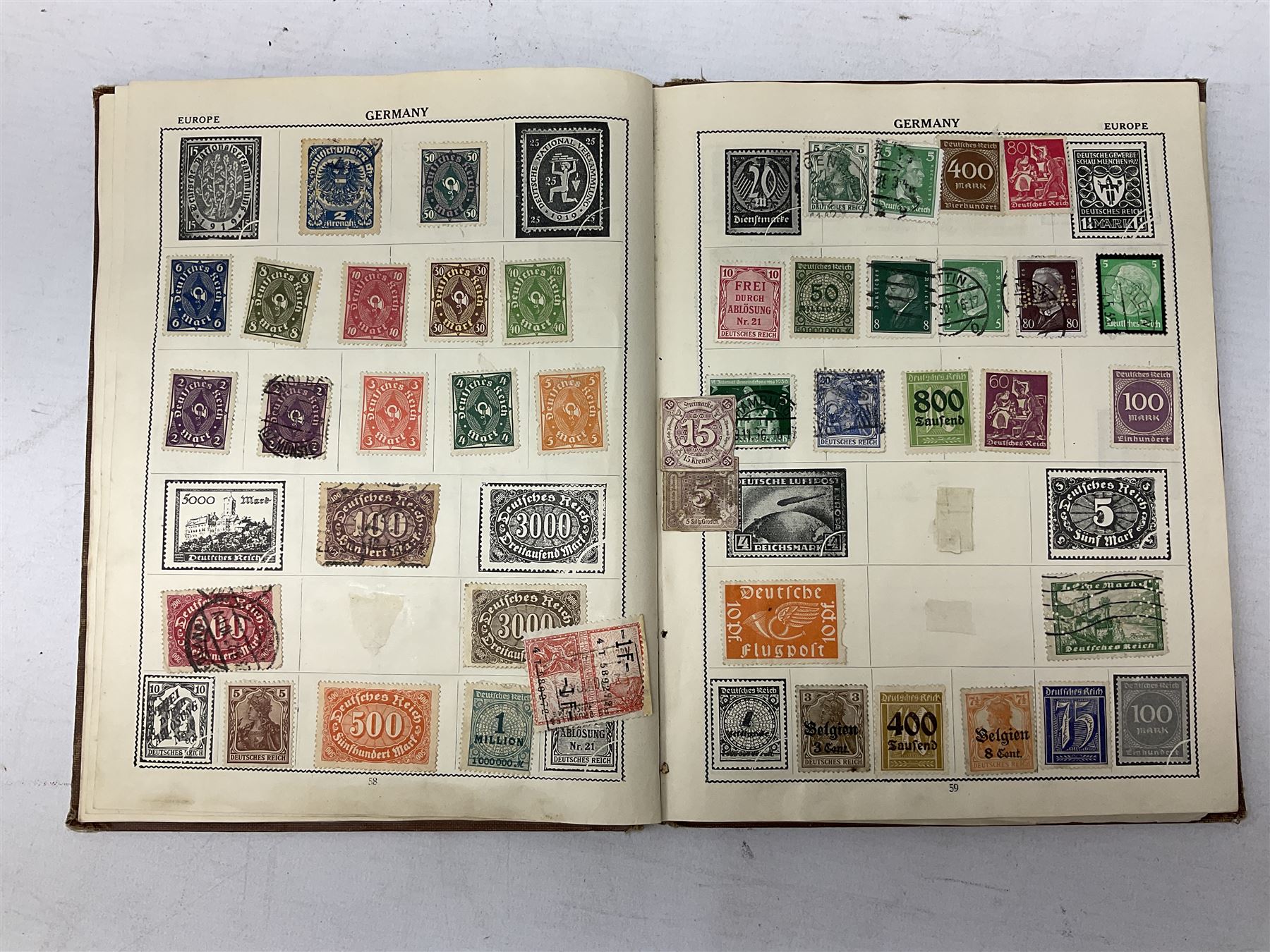 Stamps including Argentina, Austria, Belgium, Canada, Egypt, Germany, Hungary, Queen Victoria and later Great British etc, housed in two albums