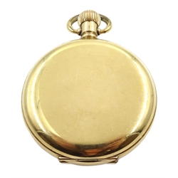 Swiss early 20th century gold-plated full hunter pocket watch top wound, case by Dennison