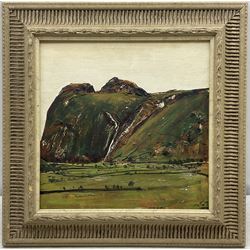 Peter Brook (Northern British 1927-2009): Pennine Landscape, oil on panel signed 29cm x 29cm 
Provenance: West Yorkshire dec'd estate; the deceased was good friends with the artist.