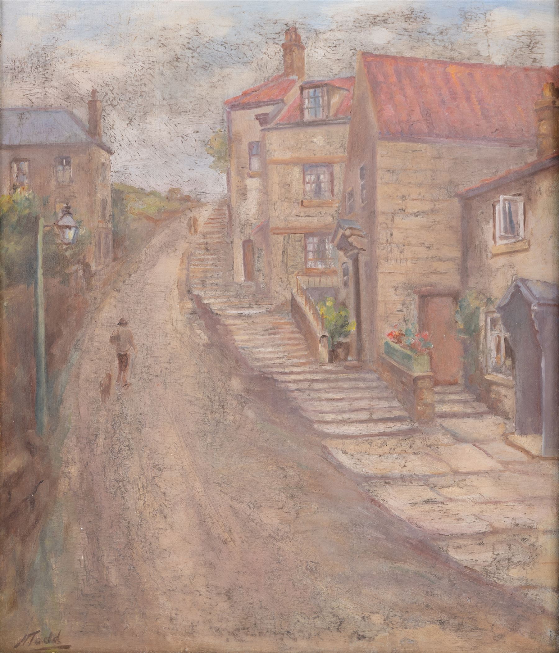 Harold Todd (British 1894-1977): New Road - Robin Hood's Bay, oil on board signed 35cm x 30cm 
