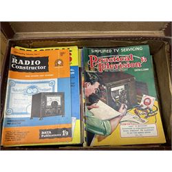 Collection of early to mid 20th century magazines, books and ephemera relating to radio and television repair and valves, including price lists, catalogues, service manuals, 1950s and 1960s Practical Wireless, Practical Television and The Radio Constructer magazines, etc as per lists