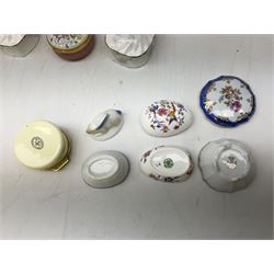 Two Crummles enamel trinket boxes to include William Wordsworth example and a larger example decorated with roses and other flowers, boxed Royal Worcester Golden Jubilee box, two Aynsley boxes, Dresden box, Hammersley and Aynsley examples decorated with birds etc