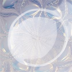 Lalique opalescent glass 'Bulbes' pattern shallow bowl marked 'R Lalique France' D25cm 