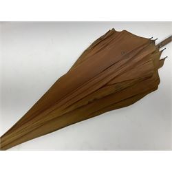 Edwardian novelty parasol by Briggs of London, the bamboo shaft with brown fabric canopy, and silver mounted terminal concealing a silver mounted pencil, hallmarked Charles Henry Dumenil, London 1904, also marked Briggs, H93cm