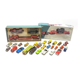Corgi - Heavy Haulage Annis & Co Ltd Diamond T Ballast with Girder Trailer & Locomotive load No.31007, boxed; and quantity of unboxed and playworn models by Corgi, Matchbox, Lesney etc