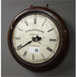  'Magneta Electric' circular electric slave clock, 'Synchronome' circular beech cased slave clock and two other slave clocks  