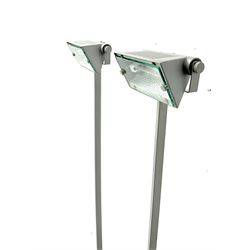 Pair of Ilva brushed chrome dimmable standard lamps
