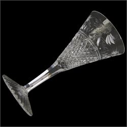 Set of six Stuart Crystal Beaconsfield pattern brandy glasses and set of six sherry glasses