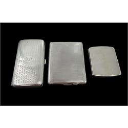 Three silver cigarette cases by Smith & 