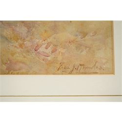 Frederick James Knowles (British 1874-1931): Young Girls and Horse in a Paddock, watercolour signed 42cm x 30.5cm