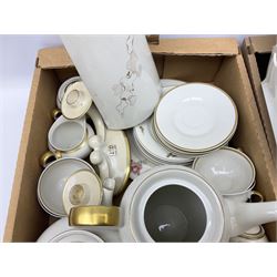 Bavaria tea wares with gilt decoration , to include tea pot, coffee pot, cups and saucers etc together with similar tea wares and other ceramics and collectables, in two boxes