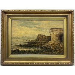 OB Hemy (19th century): Rocky Coastal Landscape, oil on canvas signed 35cm x 52cm