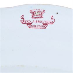 Ironstone Imari pattern meat plate and two similar plates, platter L52cm