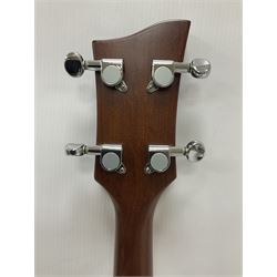 Ozark 'The Ozark Professional' tenor guitar, model no 3372, headstock stamped Ozark and with paper label to interior, in manufacturers hard case, guitar L82cm