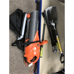 Flymo Scirocco 2500W blower and a quantity of hand tools