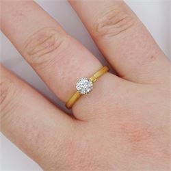18ct gold single stone round brilliant cut diamond ring, hallmarked, diamond 0.33 carat