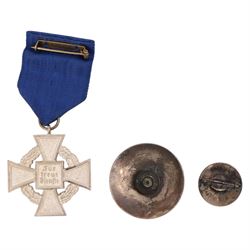 Third Reich NSDAP 25 Year Faithful Service Decoration, together with two NSDAP badges