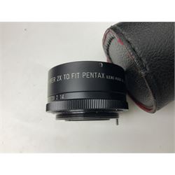 Yashica-A camera body, serial no. A4080073, with 'Yashikor 1:3.5 f=80mm' lens, serial no. 209272 and 'Yashikor 1:3.5f=80mm' lens, serial no 22942, together with Yashica TL-Electro camera body, serial no. 5054162 with 'Yashinon-DS 50mm 1:1.9  40056038