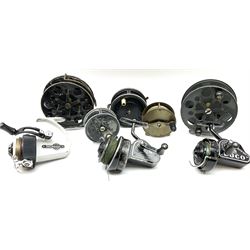 Eight fishing reels including S. Allcock & Co Ltd 'Easicast', 'Black Knight', 'Duco', 'Delmatic', 'The No.2 Felton Crosswind', etc (5)
