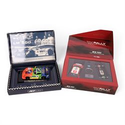 Fly Car Model 1:32 scale slot car no. A27 LM 600 4h Jarama 1998, together with SCX Pro slo...