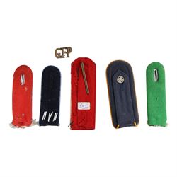 WWII German shoulder boards, including Luftwaffe example, Fire Brigade, Hitler Youth etc 