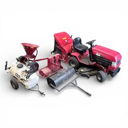 Westwood T1800 ride on mower along with, rotavator attachment, spreader, Agri Fab sprayer and roller