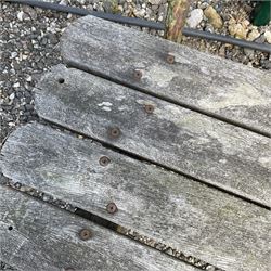 Cast iron and wood slate three seater garden bench  - THIS LOT IS TO BE COLLECTED BY APPOINTMENT FROM DUGGLEBY STORAGE, GREAT HILL, EASTFIELD, SCARBOROUGH, YO11 3TX