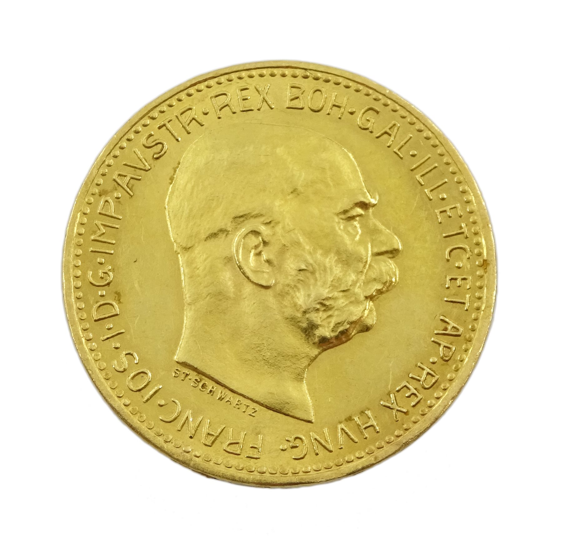 Austrian restrike 1915 gold 20 corona coin