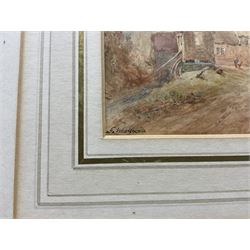 George Weatherill (British 1810-1890): Sawing Timber 'Near Whitby', watercolour signed, titled on original Hare & Whitley, Scarborough label verso 10.5cm x 17cm 
Provenance: private collection, purchased Walker Galleries Harrogate, label verso